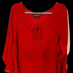 Holy Clothing Chiffon Tops Purple 2X and Red 3X